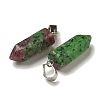 Dyed Natural Marble Pendants G-Z067-07P-06-3