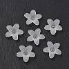 Transparent Frosted Acrylic Flower Beads X-PAB1936Y-10-2