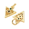 Brass Micro Pave Colorful Cubic Zirconia Charms CU-E003-15G-B-2