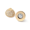 Brass Micro Pave Cubic Zirconia Magnetic Clasps KK-U052-03G-2