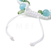 3Pcs Flower Handmade Porcelain and Cat Eye and Acrylic Beads Braided Bead Bracelets BJEW-TA00700-5