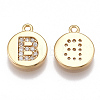 Brass Cubic Zirconia Charms KK-T038-194G-B-1