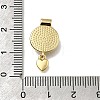 Brass Pave Natural White Shell Flat Round with Heart Pendants KK-C090-37G-07-2