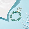 Natural Green Aventurine Chips & Pearl Beaded Slider Bracelet BJEW-JB08334-03-2