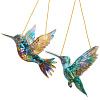 2Pcs 2 Styles Acrylic Bird Hanging Suncatchers HJEW-CN0001-32-1