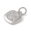 Rack Plating Brass Micro Pave CLear Cubic Zirconia Charms KK-E110-14P-C-2