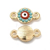 Alloy Connector Charms with Enamel and Synthetic Turquoise FIND-H039-29G-1