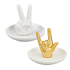 DICOSMETIC 2Pcs 2 Style Porcelain Jewelry Plate DJEW-DC0001-07-1