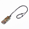 Assembled Bronzite and Aqua Terra Jasper Pendant Necklaces NJEW-S202-002-1