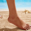 925 Sterling Silver Cable Chain Anklet AJEW-Z029-11G-5