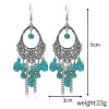 Bohemian Style Alloy Synthetic Turquoise Dangle Earrings FS-WG7654C-12-1