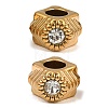 304 Stainless Steel Rhinestone European Beads RB-CBA72D5-04G-02-1