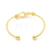 Cross Knot Brass Open Cuff Bangles for Women BJEW-G704-01G-3