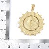 Rack Plating Brass Micro Pave Clear Cubic Zirconia Pendants KK-P287-36B-G-3
