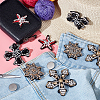 8Pcs 4 Style Snowflake & Cross & Star Shape Handicraft Rhinestone Appliques PATC-HY0001-17-4