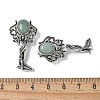 Angel Brass Natural Green Aventurine Pendants KK-D361-02AS-25-3