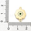 Brass Micro Pave Clear Cubic Zirconia & Shell Connector Charms KK-M303-03G-08-3