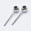 Anti-Tarnish Rhodium Plated 925 Sterling Silver Ear Stud Findings STER-I014-23P-2