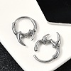 Horn 316 Surgical Stainless Steel Hoop Earrings EJEW-G416-28AS-3