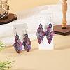 2 Pairs 430 Stainless Steel Leaf Dangle Earrings EJEW-TA0001-83E-5