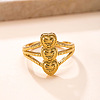 Adjustable 304 Stainless Steel Cuff Open Rings for Women WGDC33C-01-2