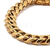 Ion Plating(IP) 304 Stainless Steel Cuban Link Chain Bracelet NJEW-D050-02I-G-3