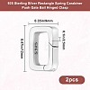 2Pcs 925 Sterling Silver Spring Gate Rings STER-BBC0007-35-2