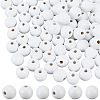 150Pcs Spray Painted Round Natural Schima Wood Beads WOOD-PA0001-69A-1