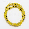 Handmade Evil Eye Lampwork Flat Round Bead Strands X-LAMP-L058-6mm-01-2