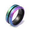 304 Stainless Steel Grooved Finger Ring for Men Women LS-RJEW-WH0011-09B-MC-1