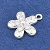 Brass Micro Pave Clear Cubic Zirconia Charms KK-D265-02S-2