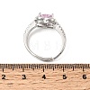 Brass Micro Pave Cubic Zirconia Cuff Open Rings CU-CBA5C10-04P-5