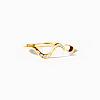 Wave Shaped 925 Sterling Silver Micro Pave Clear Cubic Zirconia Finger Rings FS-WG6021D-07-1