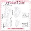 2Pcs Butterfly Wood Sculpture Display Decorations DJEW-WH0053-78-3