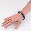 Natural Lapis Lazuli(Dyed & Heated) Beads Stretch Bracelets BJEW-JB02445-02-3