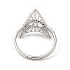 304 Stainless Steel Triangle with Horse Eye Adjustable Ring for Women RJEW-M149-10P-2
