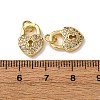 Brass Micro Pave Clear Cubic Zirconia Charms KK-A270-03C-G-3