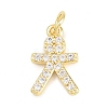 Brass Micro Pave Clear Cubic Zirconia Pendants KK-D258-40G-05-1