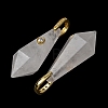 Natural Quartz Crystal Beaded European Dangle Charms GG-CBA9389-03G-3