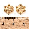 Brass Micro Pave Clear Cubic Zirconia Bead Caps KK-K378-47A-G-2