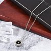 304 Stainless Steel Clear Cubic Zirconia Compass Pendant Cable Chain Necklaces for Women NJEW-F331-03EBP-3