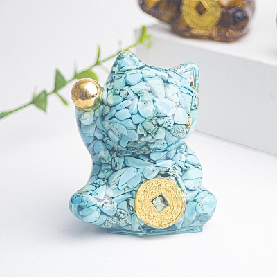 Resin Fortune Cat Display Decoration PW-WG70599-01-1