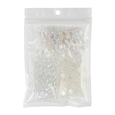 350Pcs 3 Style Transparent Acrylic Beads TACR-FS0001-05-1