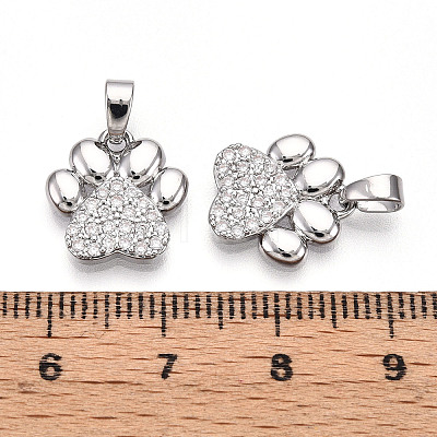 Brass Micro Pave Cubic Zirconia Pendants KK-T070-85P-1