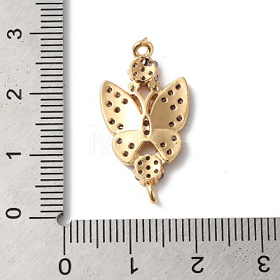 Brass Micro Pave Cubic Zirconia Connector Charms KK-C062-053G-02-1