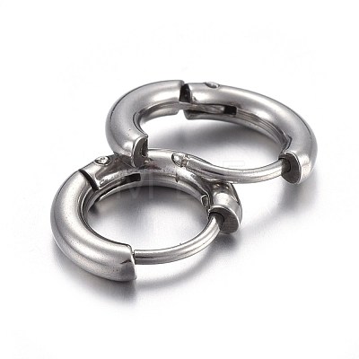 Tarnish Resistant 202 Stainless Steel Huggie Hoop Earrings EJEW-L205-02F-P-1