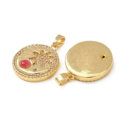 Brass Micro Pave Rhinestone Pendants KK-Z161-02G-1