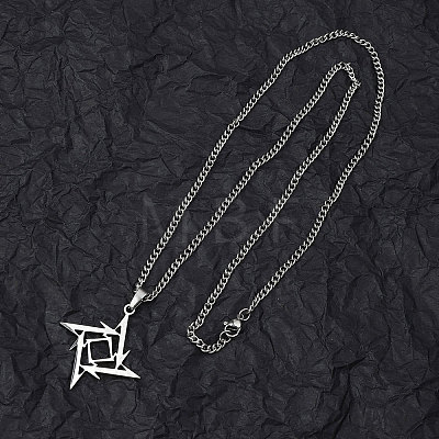 201 Stainless Steel Pendant Necklaces for Man NJEW-Q336-02F-P-1
