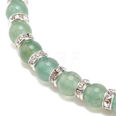 Natural Green Aventurine Beaded Stretch Bracelet BJEW-JB08483-03-1
