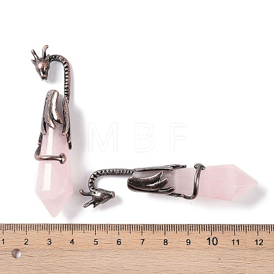 Natural Rose Quartz Faceted Pointed Bullet Big Pendants G-L524-19R-08-1